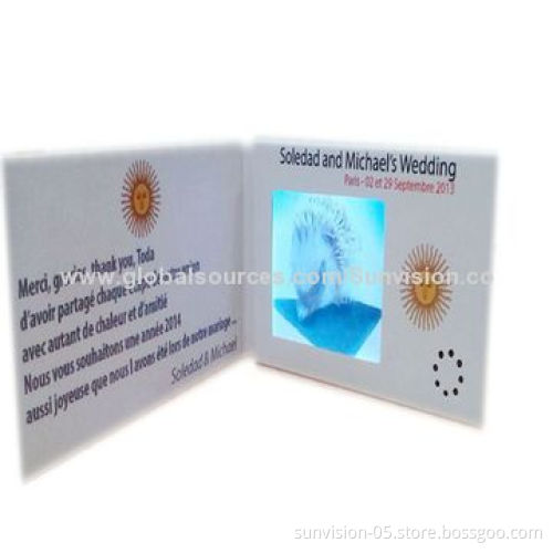 Video wedding invitation card with customized design